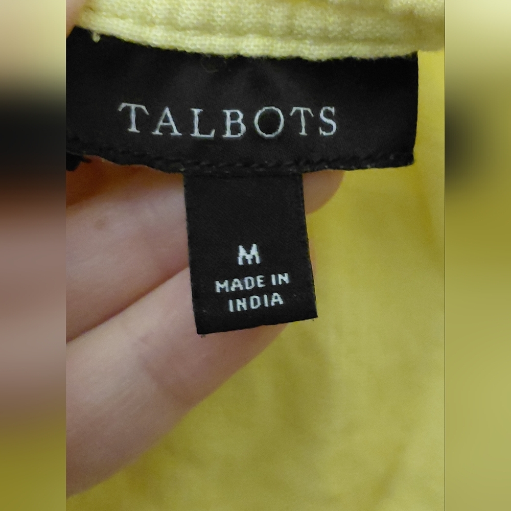 Talbots Yellow Linen Top - Picture 2 of 6